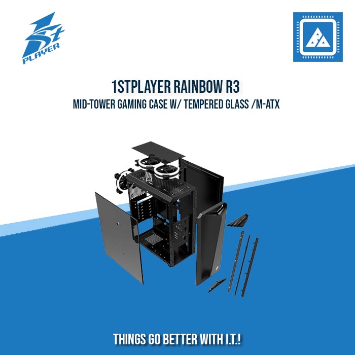 1STPLAYER RAINBOW R3 MID-TOWER GAMING CASE W/ TEMPERED GLASS /M-ATX (BLACK) 1STPLAYER RAINBOW R3 MID-TOWER GAMING CASE W/ TEMPERED GLASS /M-ATX (BLACK)